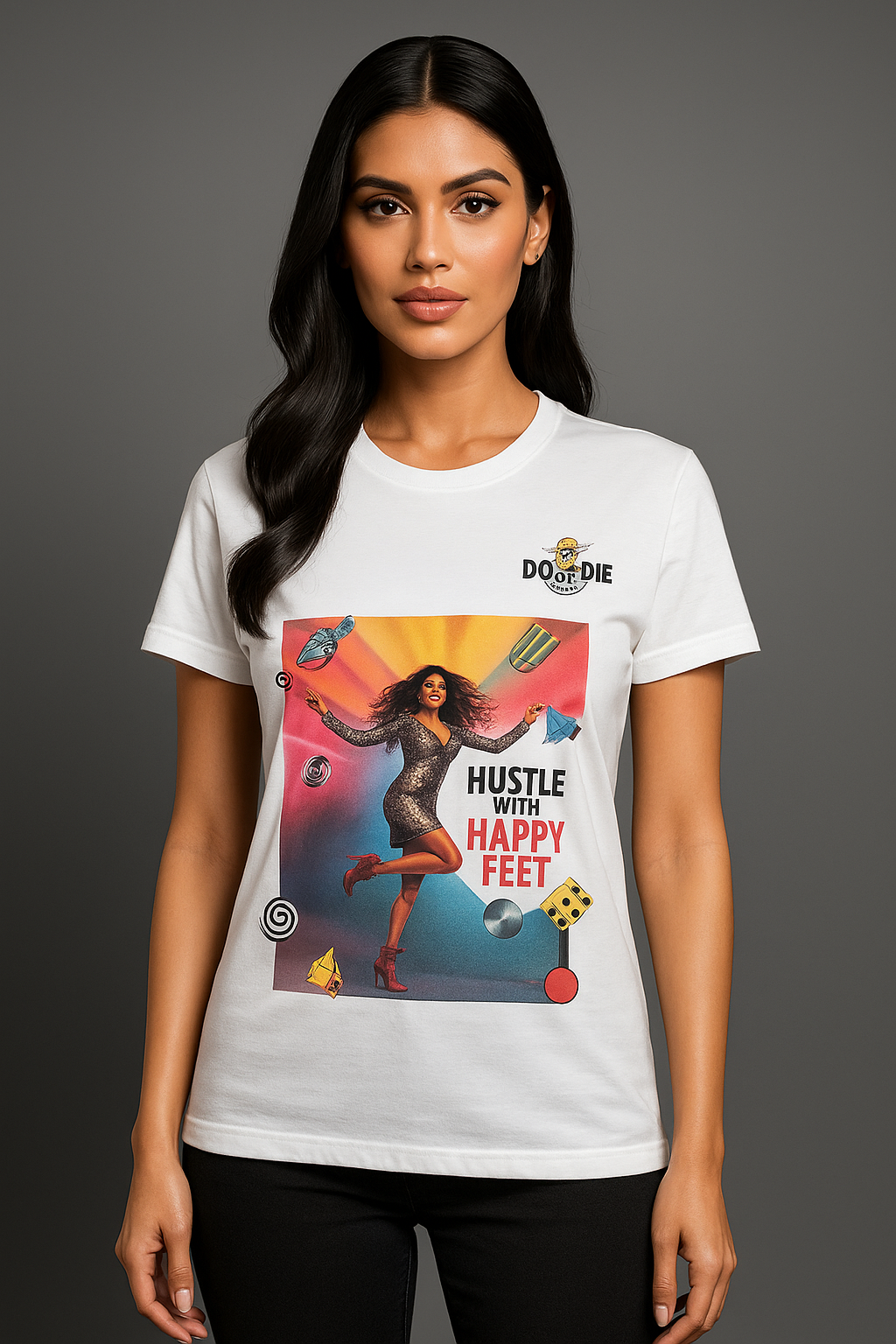 Hustle with Happy Feet - Tee